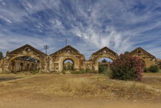 Engine shed of the former São Domingos mine, Alentejo, Portugal, Europe