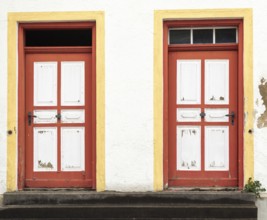 Old weathered front doors