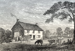 Birthplace of George Stephenson, 1781 – 1848, British mechanical engineer, Wylam, Northumberland,