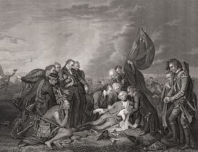 The death of James Wolfe, 1727, 1759, British general, after the battle on the Plains of Abraham,