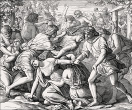 Benjaminites Seize Wives from Shiloh, Old Testament, by Julius Schnorr von Carolsfeld
