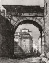 The Arch of Gallienus, Porta Esquilina, Servian Wall, Rome, Italy, 19th Century, Europe