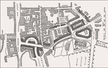 Planning the connection of the north and south sides of Edinburgh, Scotland, 19th century