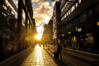 Stockholm cityscape and morning ray. Shooting Location: Sweden, Stockholm