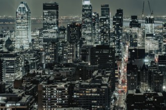 Montreal night view (conditionalon). Shooting Location: Montreal, Canada, North America