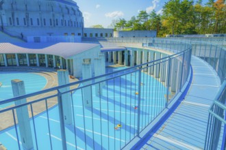 A beautiful swimming pool (Shichigahama International Village). Shooting Location: Miyagi