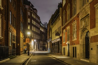 Night view of the residential area of ??London, England. Shooting Location: United Kingdom, London