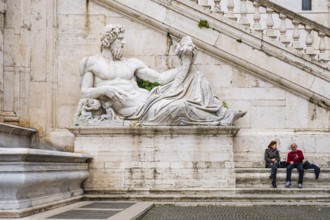 Statue of the Tiber, originally the Tigris, Piazza del Campidoglio, Rome, Lazio, Italy, Europe