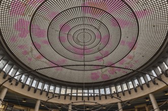 Belgium, 09 02 2019: The Art nouveau interior design of the ceiling of the Ravenstein Galllery,