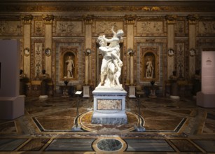 Rome, Italy, 28 December 2023: The Rape of Proserpina by Gian Lorenzo Bernini, 1622. Baroque marble
