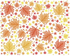 Maple leaf red and yellow autumn themed modern seamless repeating design