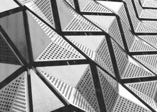 Monochrome engraved effect geometric angular architectural modern abstract