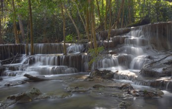 Huai Mae Khamin Waterfall in Kanchanaburi Province, Thailand, Asia