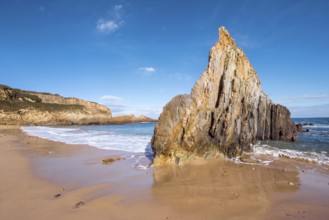Idyllic landscape in Mexota beach, Asturias, Spain, Europe