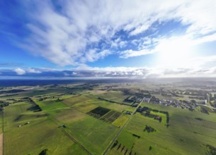 Countryside of Ob Flat around the rural town of Mt Gambier and its famous Blue Lake crater on a
