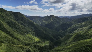 Aerial view of picturesque Cordillera mountains in Ifugao Province, Luzon Island, Philippines, Asia