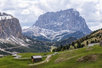 Landscape of Gardena Pass in the Dolomites