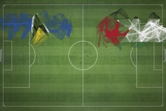 Saint Lucia vs Palestine Soccer Match, national colors, national flags, soccer field, football