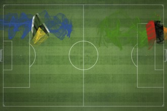 Saint Lucia vs Zambia Soccer Match, national colors, national flags, soccer field, football game,