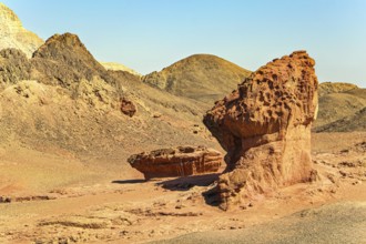 Red sandstone rock Mushroom. The Timna Valley is a depression located in the south of the Arava