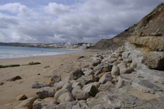 Atlantic cliffs near Luz, Algarve Portugal