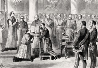 Georges Darboy, archbishop of Paris, takes the oath to Napoleon III, Paris, France, Europe