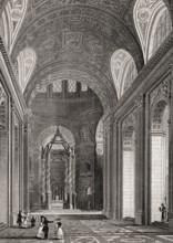 The Church of Notre-Dame de Paris, antique steel engraved print, 1831