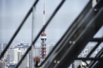 Tokyo Tower and urban landscape. Shooting Location: Tokyo metropolitan area