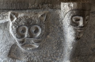 Romanesque baptismal font in the vestibule, St., Sankt, Saint