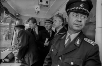 Germany, Potsdam, 01.04.1992, Reopening of the Berlin Potsdam S-Bahn line, in the driver's cab,