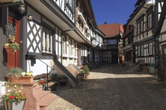 Half-timbered houses in the Engelgasse, Gengenbach old town, Ortenaukreis, Baden-Württemberg,