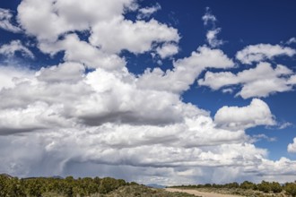 Wild thunderstorm and rain clouds over Highway 50, Loneliest Road in America, Ely, Nevada, USA,