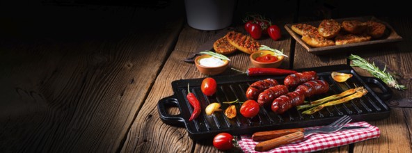 Chilli chorizo sausage with tomato bruschetta
