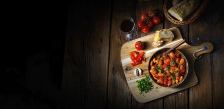 Rustic giant beans with fresh tomato sauce