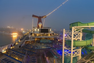 Carnival Glory Cruising Ship Empty Deck In Miami Port