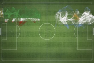 Chechnya vs Argentina Soccer Match, national colors, national flags, soccer field, football game,