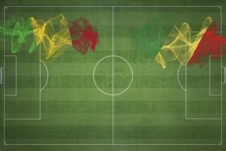 Mali vs Congo Soccer Match, national colors, national flags, soccer field, football game,
