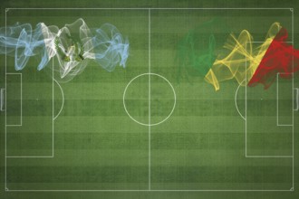 Guatemala vs Congo Soccer Match, national colors, national flags, soccer field, football game,