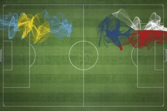 Palau vs Czech Republic Soccer Match, national colors, national flags, soccer field, football game,