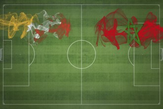 Bhutan vs Morocco Soccer Match, national colors, national flags, soccer field, football game,