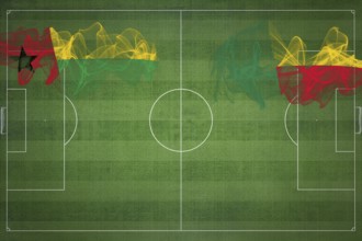 Guinea Bissau vs Benin Soccer Match, national colors, national flags, soccer field, football game,