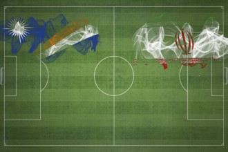 Marshall Islands vs Iran Soccer Match, national colors, national flags, soccer field, football