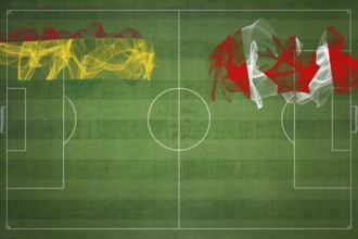 Bolivia vs Canada Soccer Match, national colors, national flags, soccer field, football game,