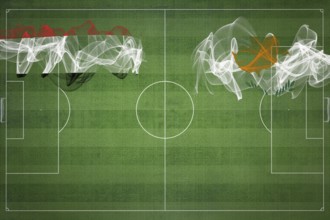 Yemen vs Cyprus Soccer Match, national colors, national flags, soccer field, football game,
