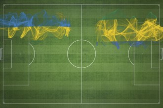 Rwanda vs Gabon Soccer Match, national colors, national flags, soccer field, football game,