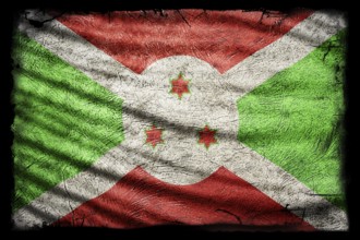 Burundi Flag, Grunge Texture Background