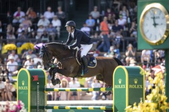 Cian O'Conner of Ireland and riding Fermoy compete in the first round of the 1.60m CPKC