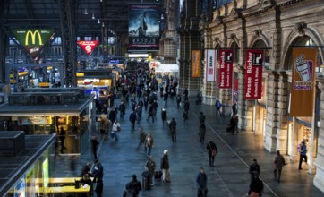 Frankfurt, Germany, January 14: People arriving or departing at the Frankfurt main train station,