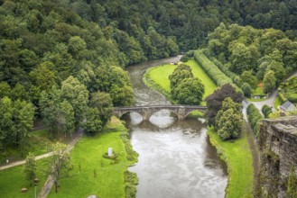 Dinant, Belgium, 04th of August 2023: View on Pont de Cordemoy, bridge over river Semois in