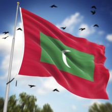 Flag of Maldives, This is a computer generated and 3d rendered image